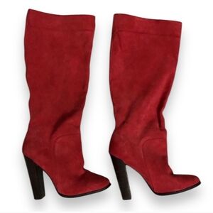 COLIN STUART/VICTORIA'S SECRET Red Suede Calf Boot